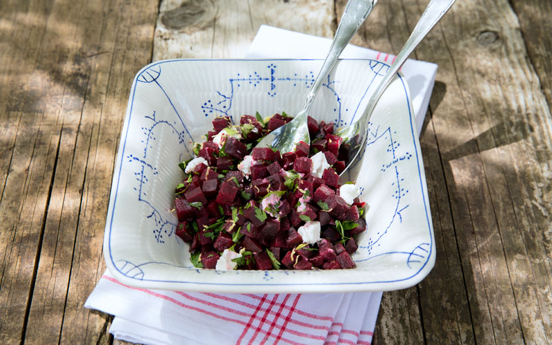 Gepofte bieten met feta