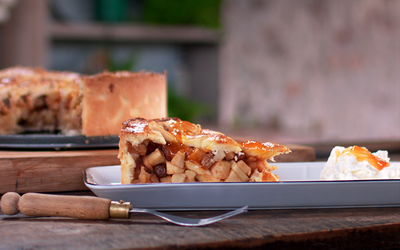 Appeltaart met abrikozenjam