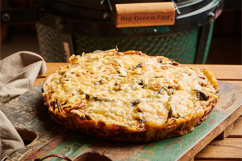 Vegetarian vegetable gratin from the Big Green Egg